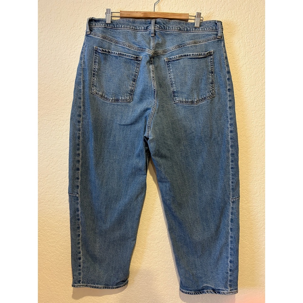 Old Navy Womens Jeans Sz 18 Blue High Rise Baggy Barrel Leg Seamed Denim 804400 - Picture 4 of 8